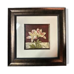 Floral Postcard Art in Bronze Frame